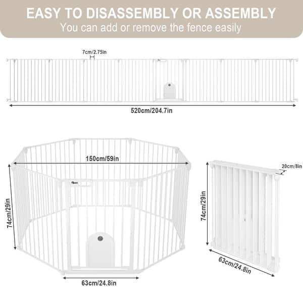 29" 8 Panels Metal Pet Dog Playpen Indoor & Outdoor Fences Bed Bath & Beyond 38451130